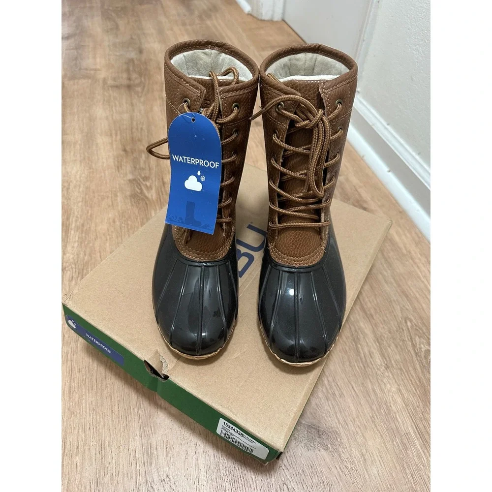 JBU | Women's Brown Waterproof Rain Duck Boots‎